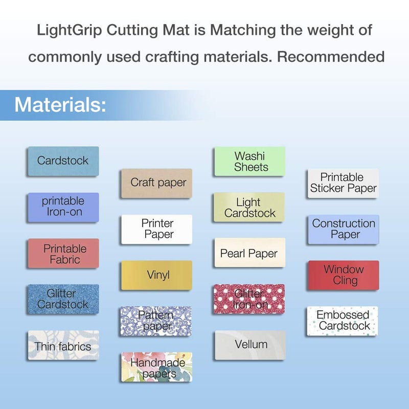 REALIKE 12x24 Cutting Mat Compatible with Cricut Maker 3/Maker 4/Maker/Explore 3/4/Air 2/Air/One,(StandardGrip, LightGrip, StrongGrip,3 Mats) Variety Adhesive Non-Slip Cut Mats for Crafts - Image 4